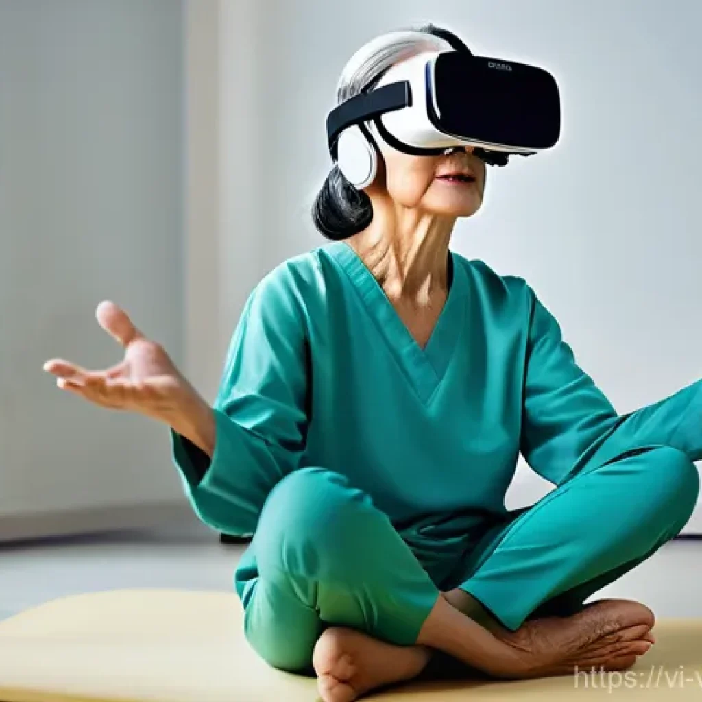 가상현실 재활치료의 스크리닝 프로세스 - **Prompt 1: Elderly Patient in VR Physical Therapy**
    A serene and realistic image of an elderly ...