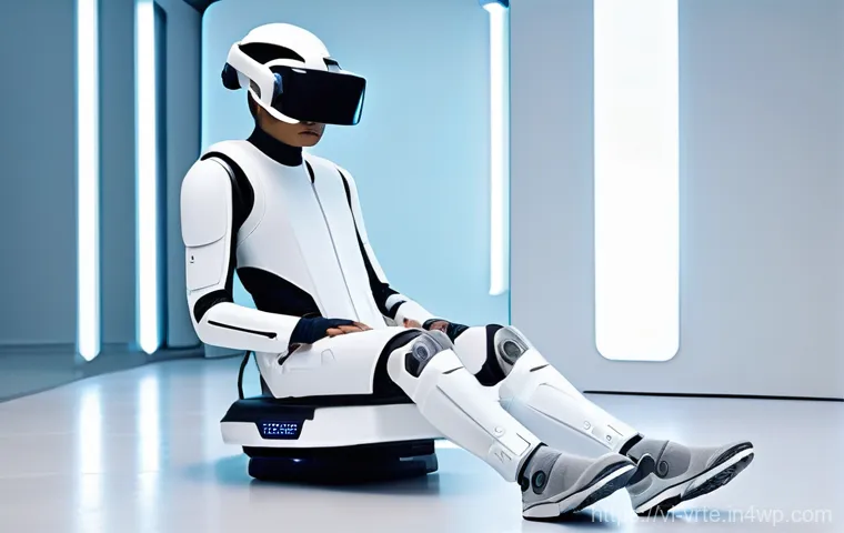 VR 재활치료의 최신 연구 결과 - **Prompt:** A heartwarming full-body shot of an elderly man, likely in his late 70s, wearing a comfo...