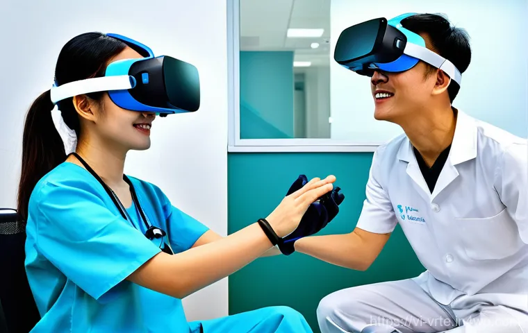 가상현실 재활치료와 사회적 상호작용 - **Prompt 2: Virtual Social Gathering for Healing and Connection**
    "A diverse group of Vietnamese...