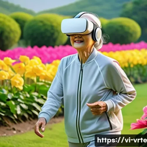가상현실 재활치료의 환자 맞춤형 접근 - **Prompt 1: Serene Virtual Rehabilitation in a Vietnamese Flower Garden**
    A cheerful elderly Vie...